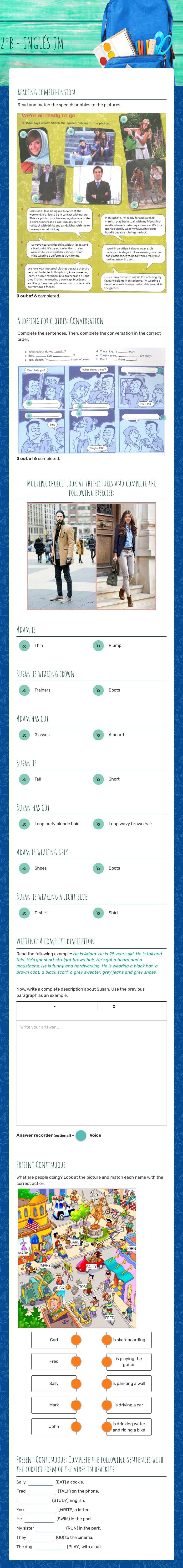 2°B - INGLÉS JM worksheet preview image