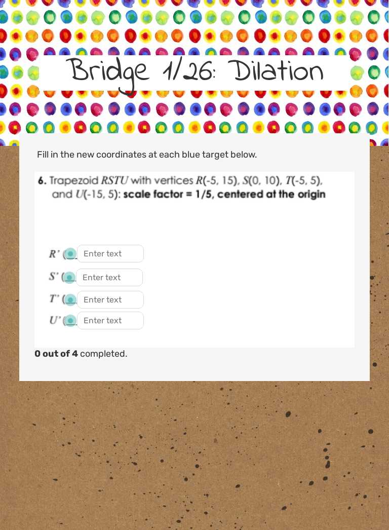 Bridge 1/26: Dilation worksheet preview image