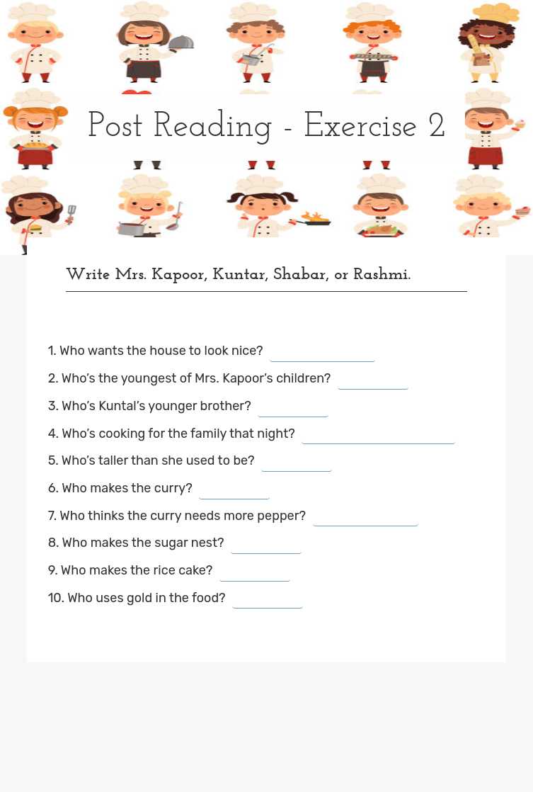 Post Reading - Exercise 2 worksheet preview