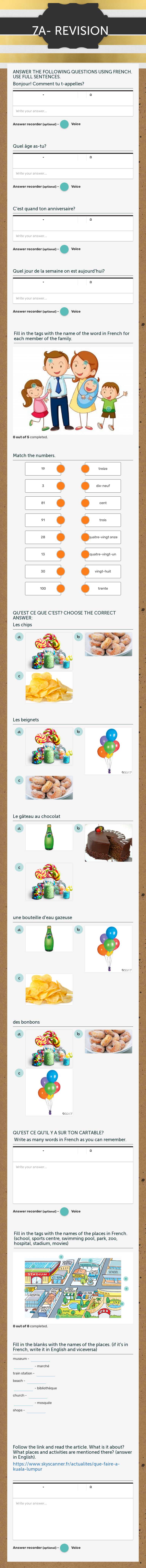 7A- REVISION worksheet preview image