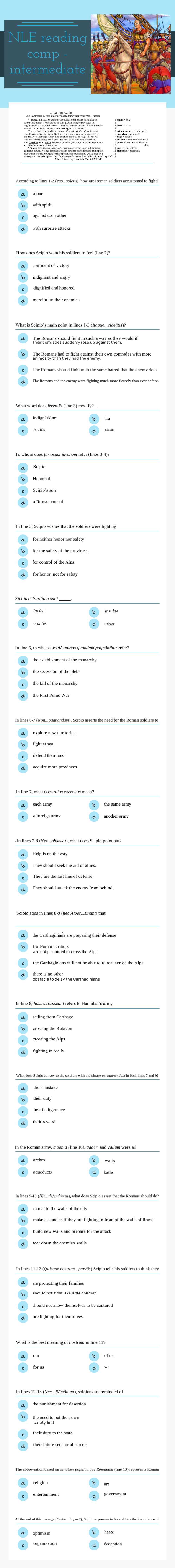 NLE reading comp - intermediate worksheet preview image