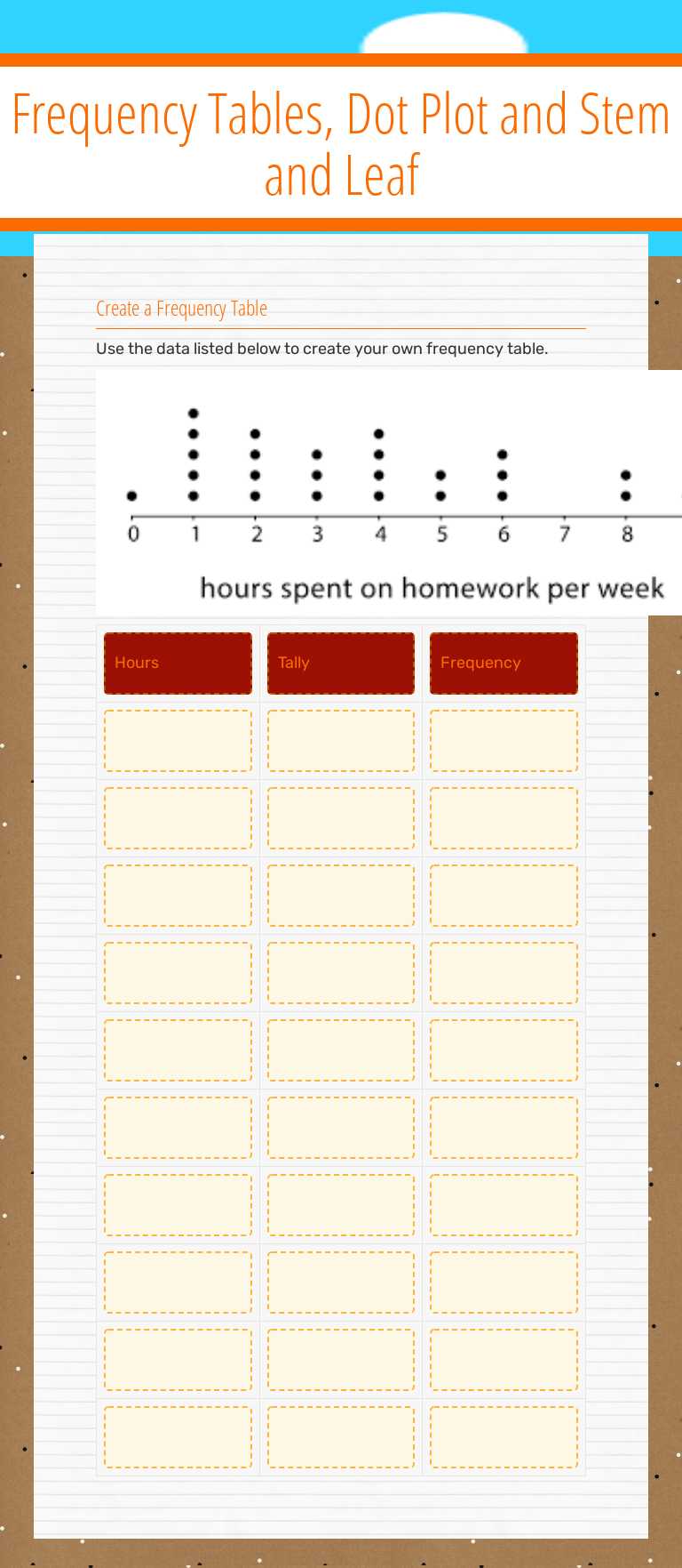 Frequency Tables, Dot Plot and Stem and Leaf by Yvette Martinez ...