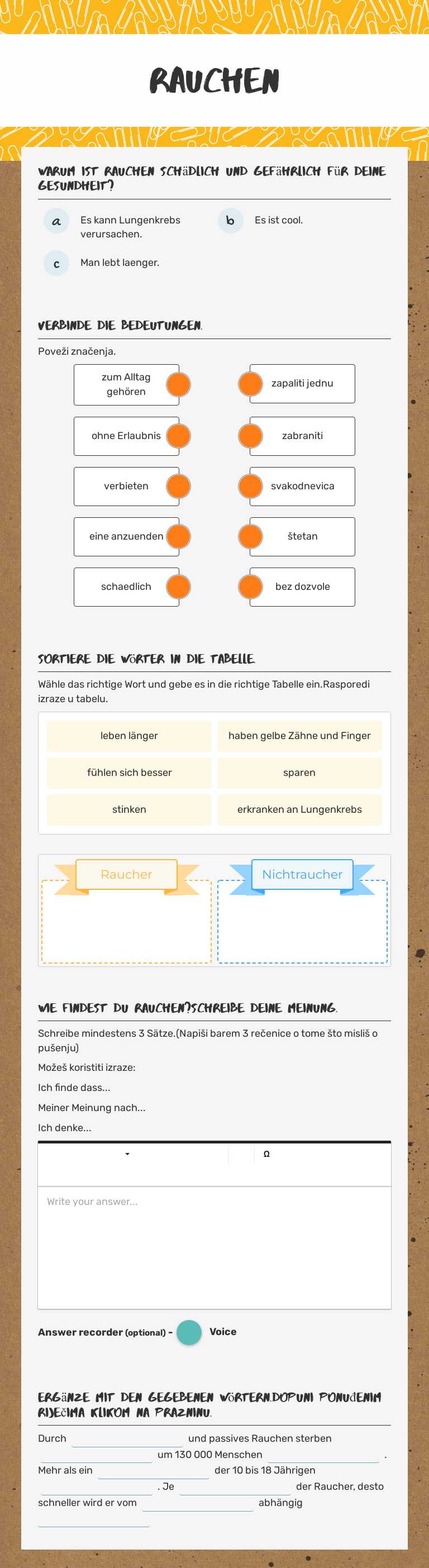 RAUCHEN Grade 7 worksheet preview