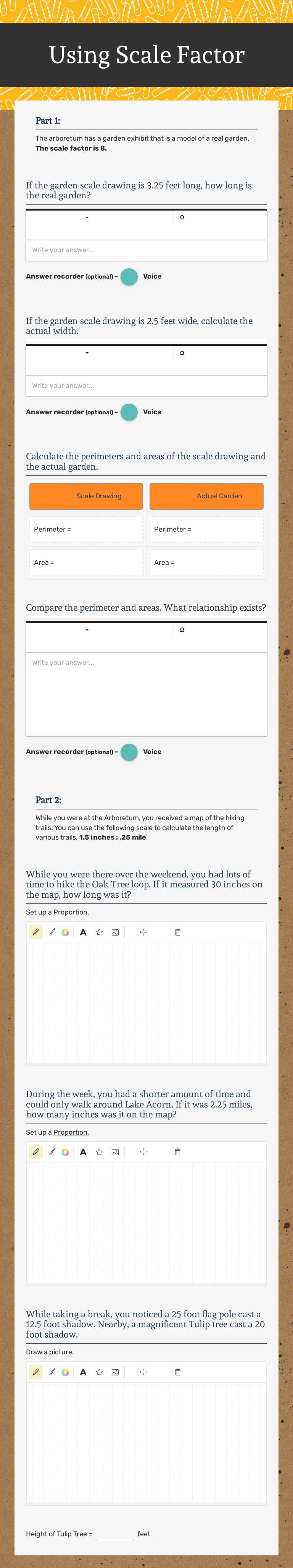 Using Scale Factor worksheet preview image