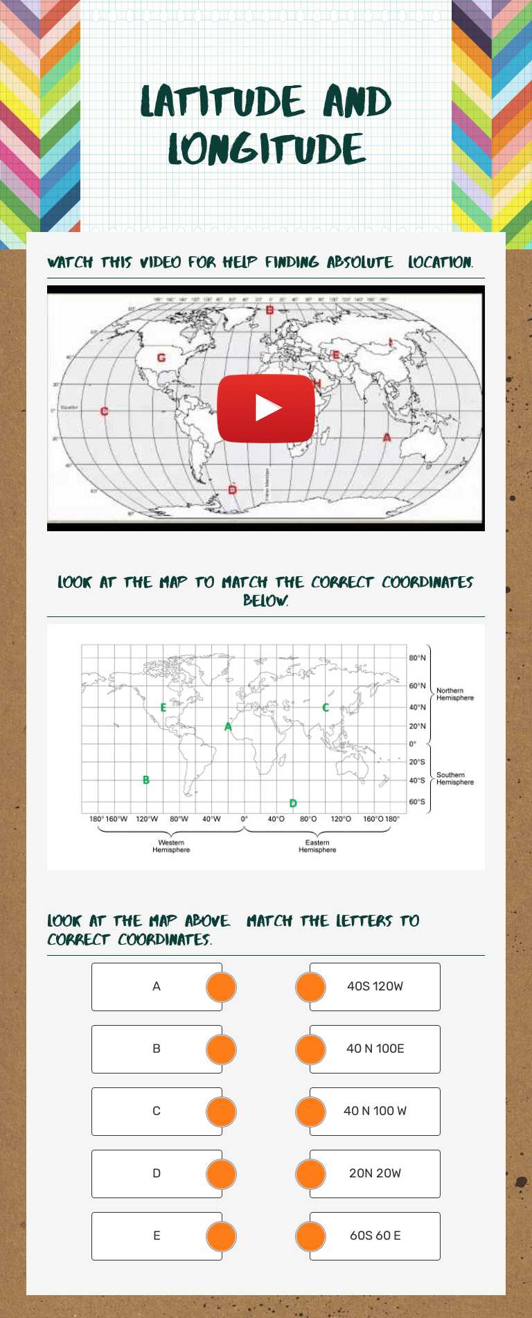 Master latitude and longitude! Find absolute location with our fun map ...