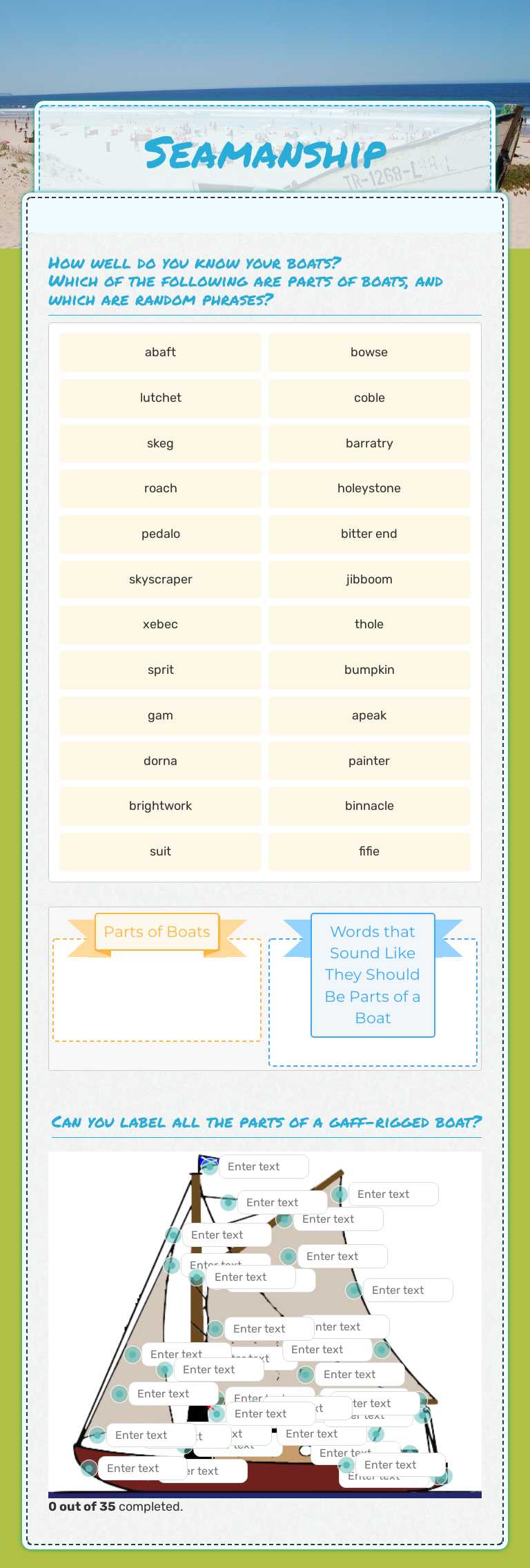 Seamanship worksheet preview image