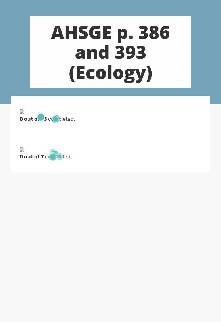 AHSGE p. 386 and 393 (Ecology) worksheet preview image