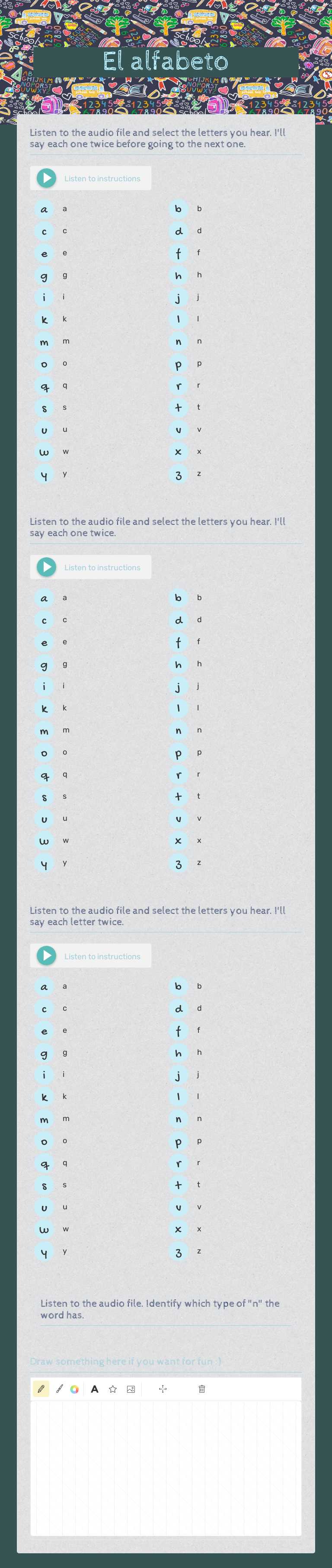 El alfabeto worksheet preview image
