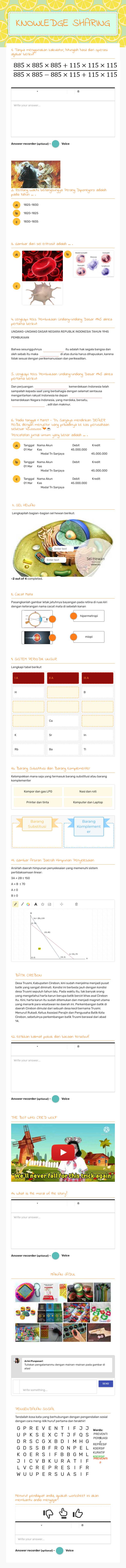 KNOWLEDGE
SHARING worksheet preview image