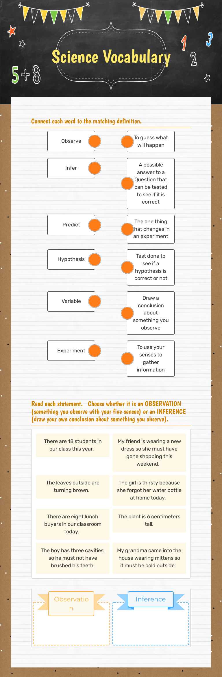 Science Vocabulary worksheet preview image