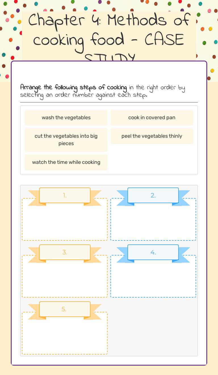 Chapter 4: Methods of cooking food - CASE STUDY worksheet preview image