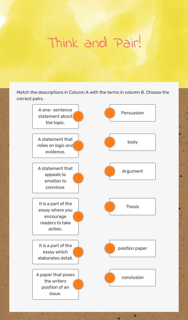 Think and Pair! worksheet preview