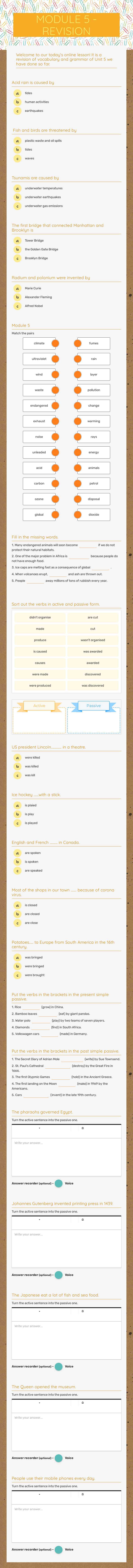 MODULE 5 - REVISION worksheet preview image