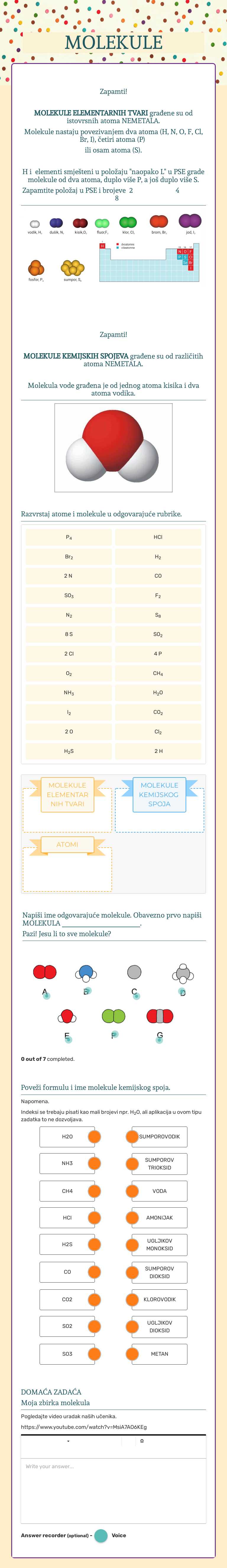 MOLEKULE Grade 7 worksheet preview