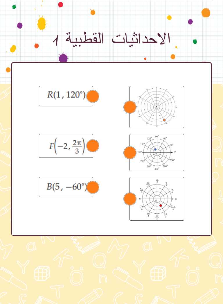 الاحداثيات القطبية 1 worksheet preview image