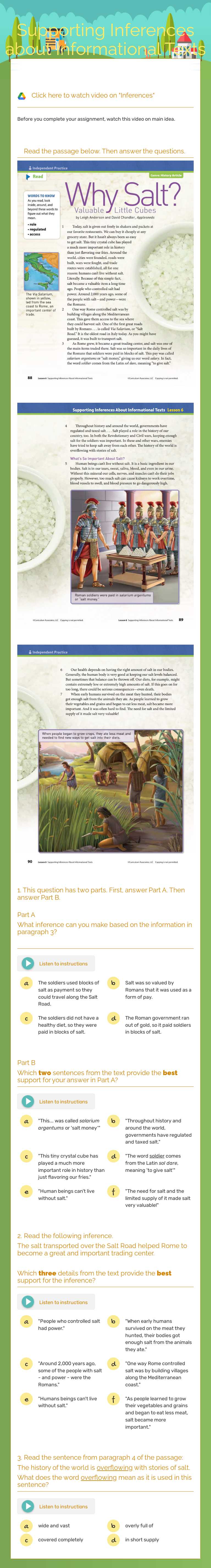 Supporting Inferences
about Informational Texts worksheet preview image