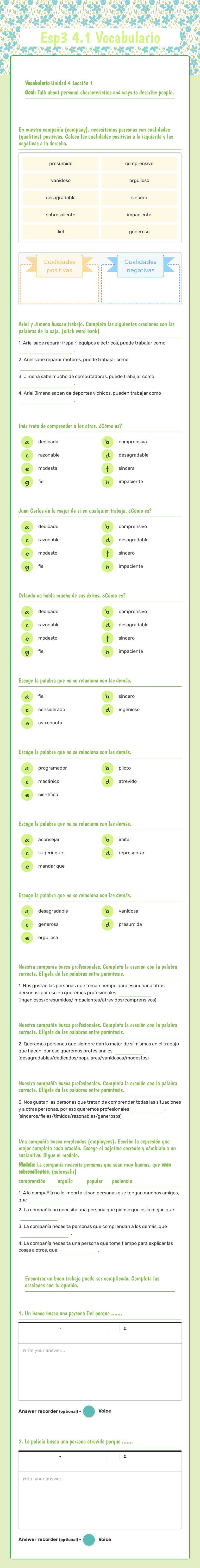 Esp3 4.1 Vocabulario worksheet preview image