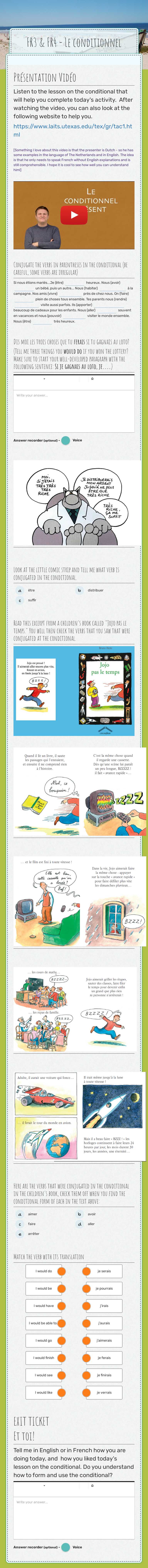 FR3 & FR4 - Le conditionnel worksheet preview image