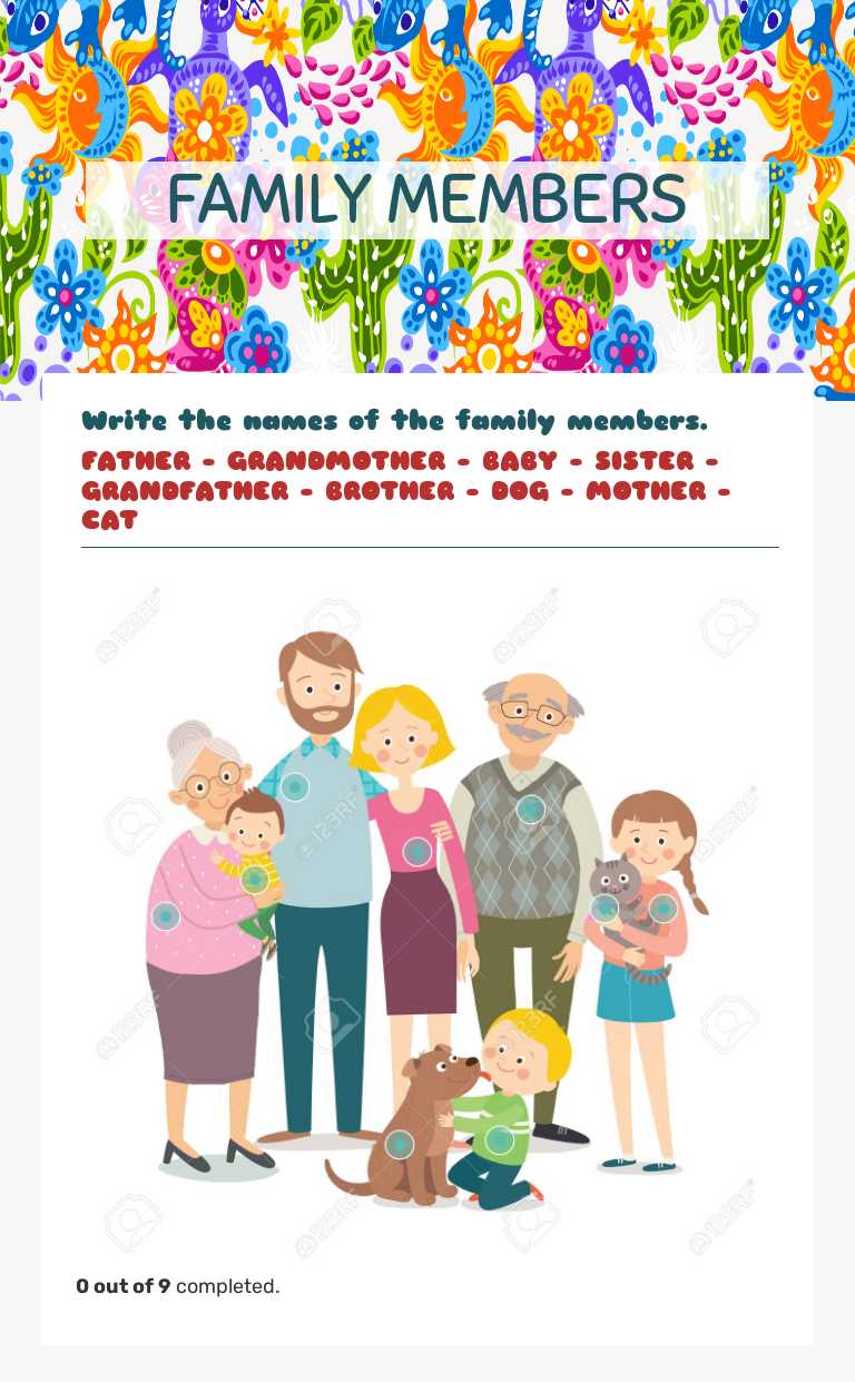 FAMILY MEMBERS worksheet preview image