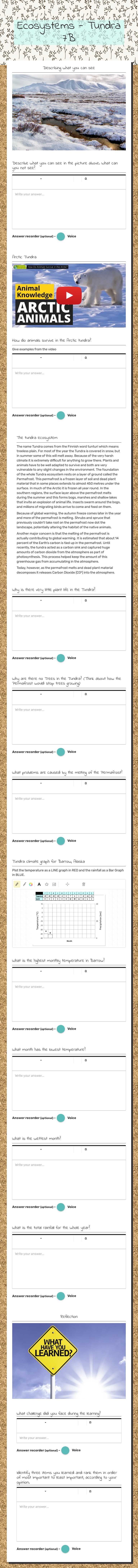 Ecosystems - Tundra      7B worksheet preview image