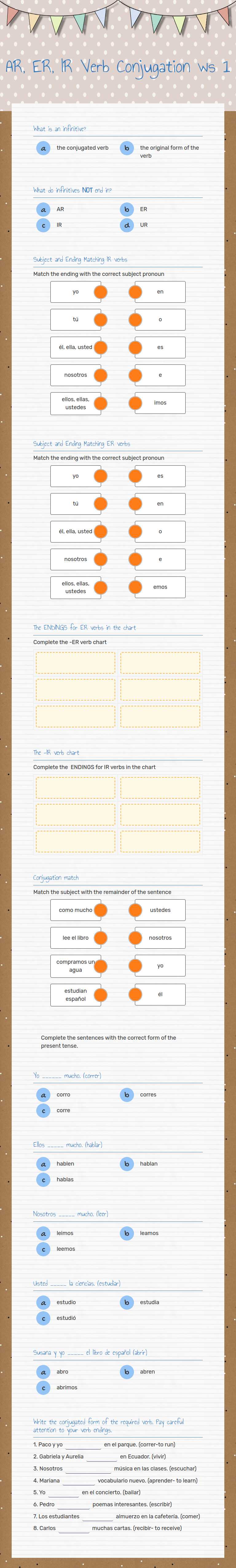 AR, ER, IR Verb Conjugation
ws 1 worksheet preview image