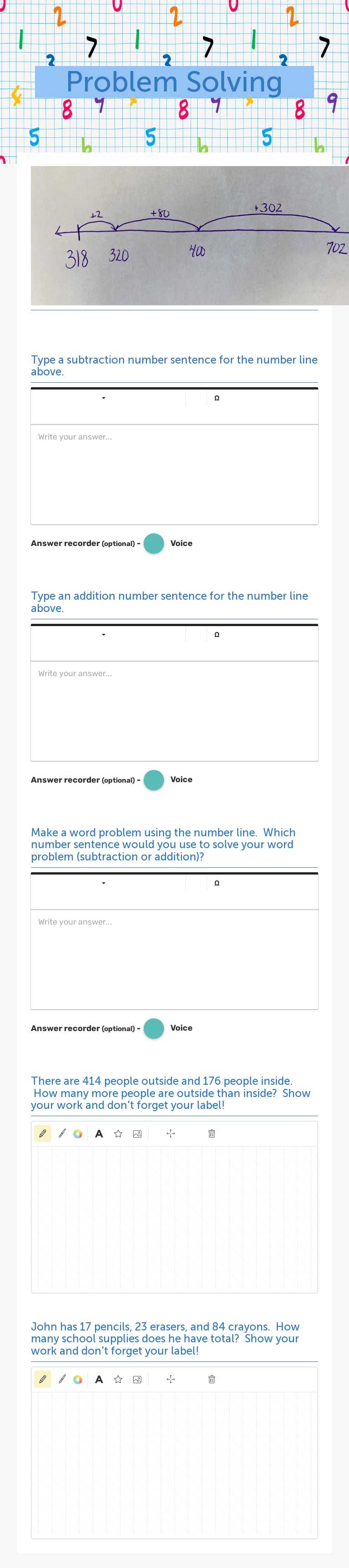 Problem Solving worksheet preview image