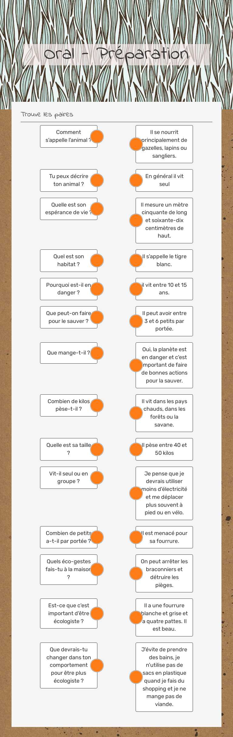 Oral - Préparation worksheet preview image