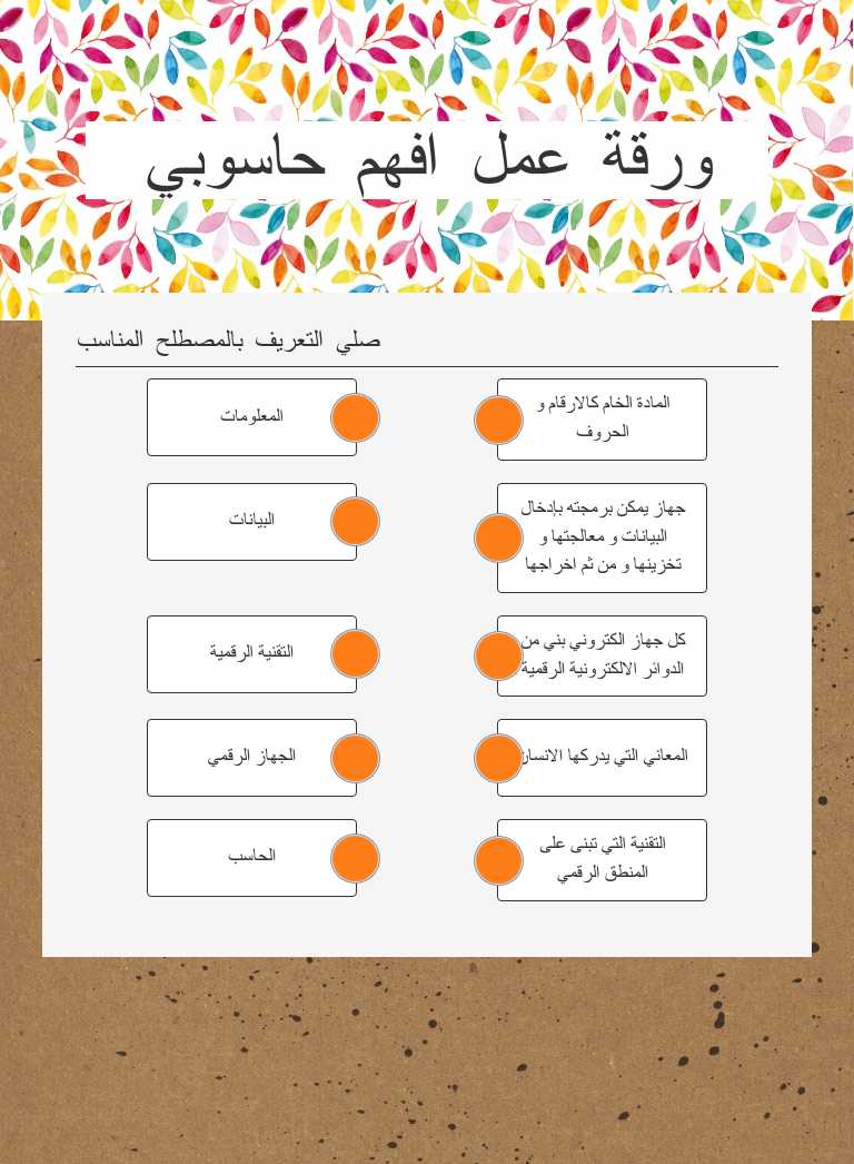 ورقة عمل افهم حاسوبي worksheet preview image