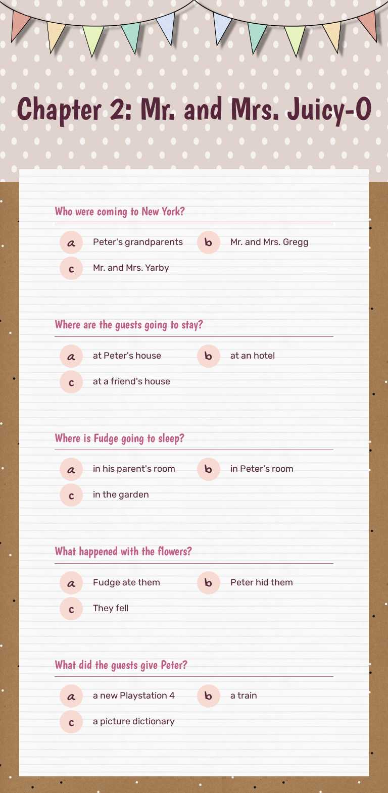 Chapter 2: Mr. and Mrs. Juicy-O Grade 4 worksheet preview
