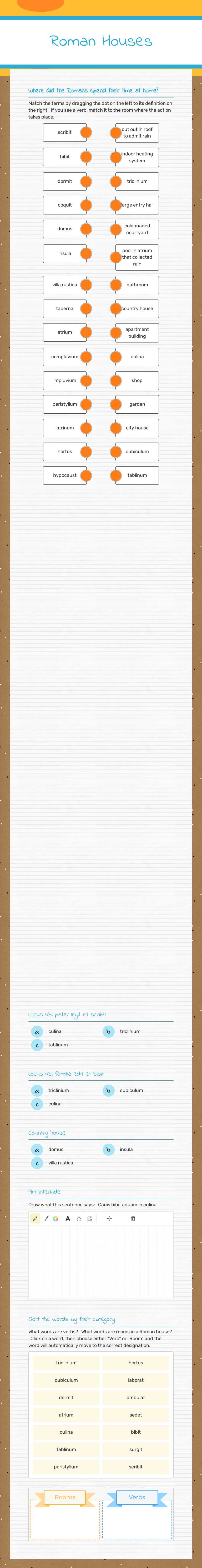 Roman Houses worksheet preview image