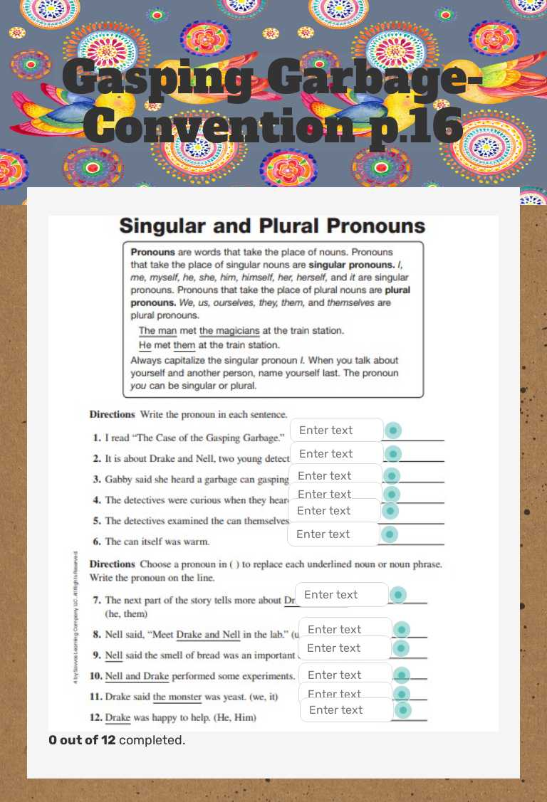 Gasping Garbage- Convention p.16 worksheet preview image
