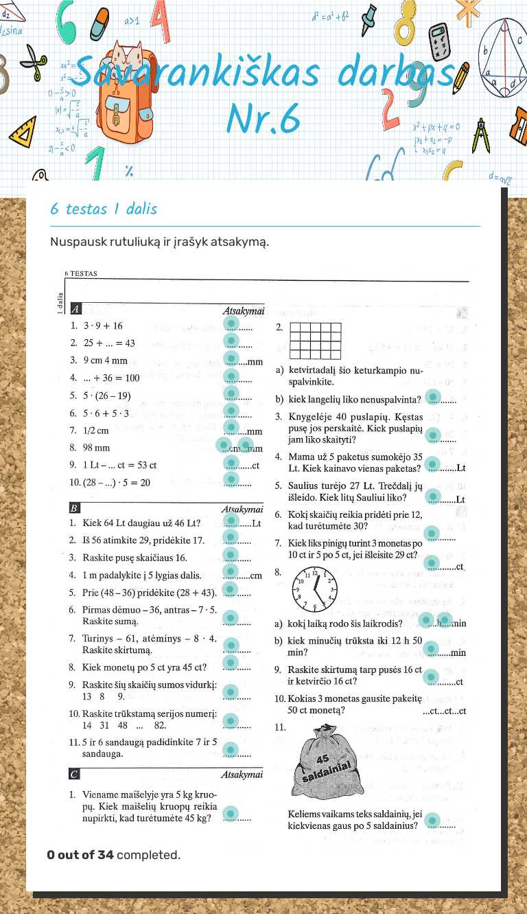 Savarankiškas darbas Nr.6 worksheet preview image