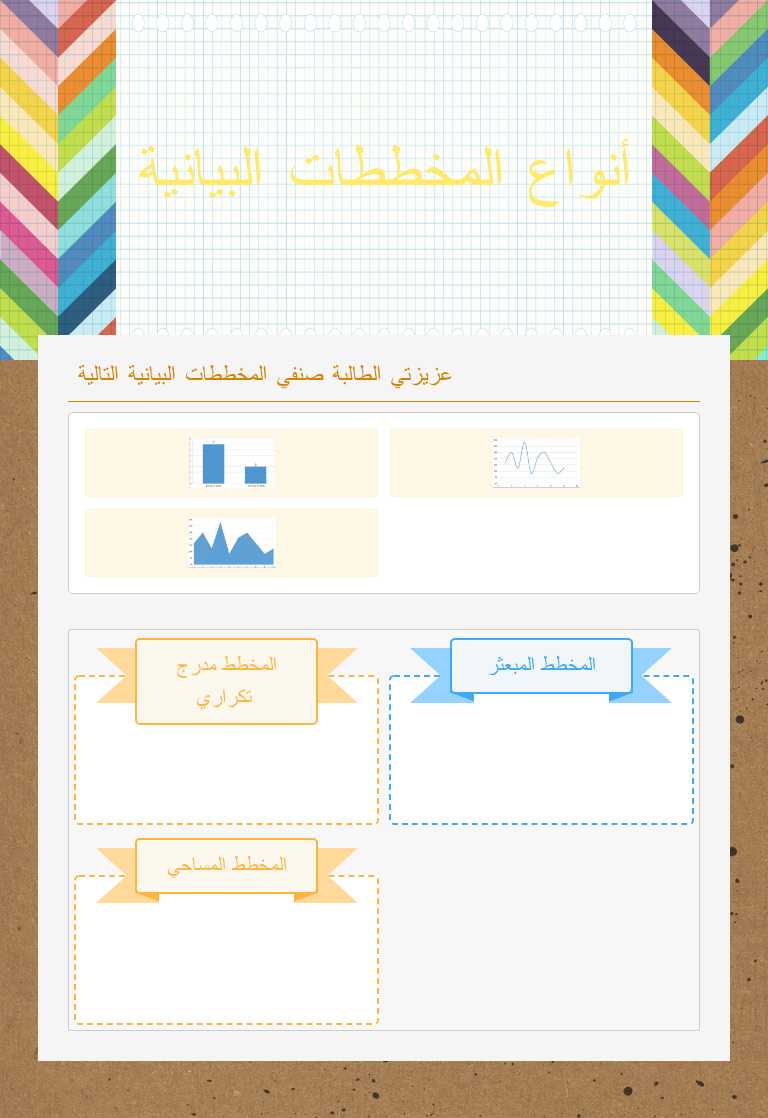 أنواع المخططات البيانية worksheet preview image