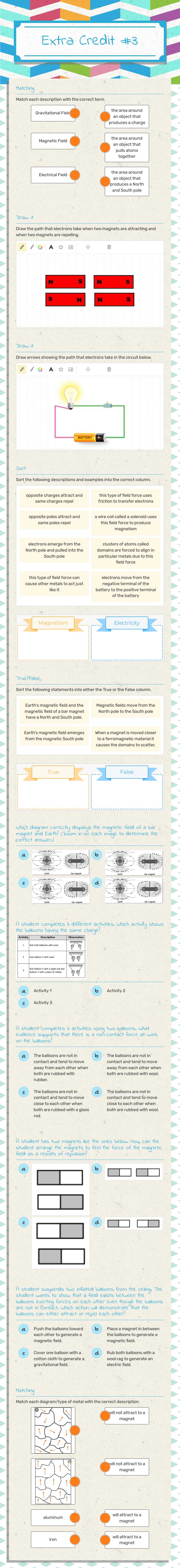 Extra Credit #3 worksheet preview image