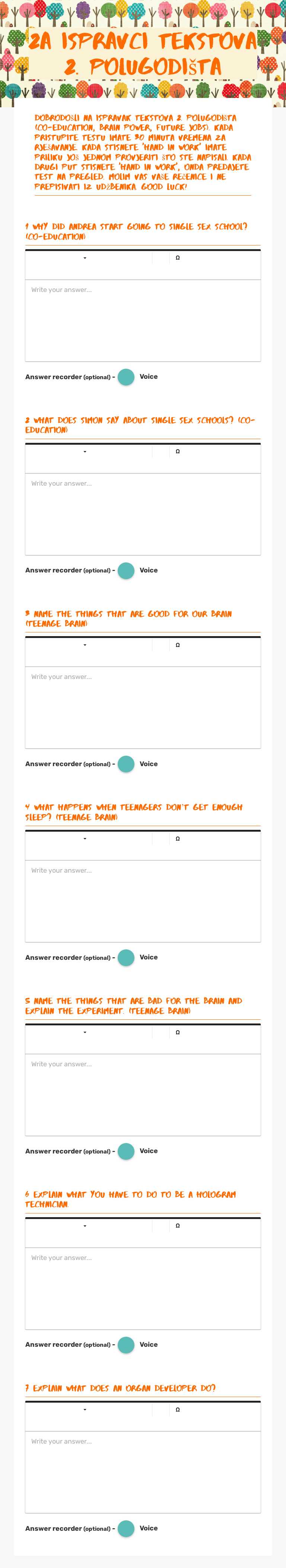 2A Ispravci tekstova 2. polugodišta worksheet preview image