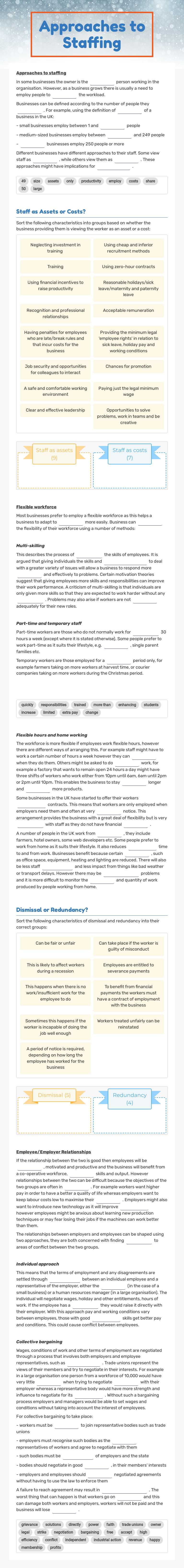 Approaches to Staffing worksheet preview