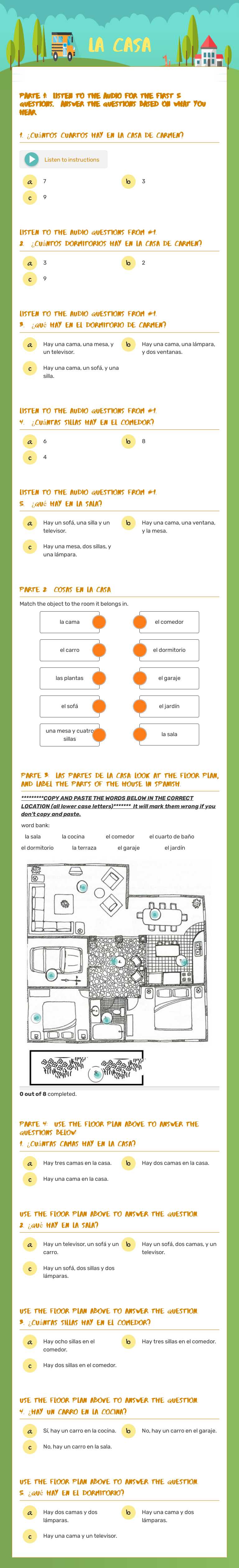 La casa worksheet preview image