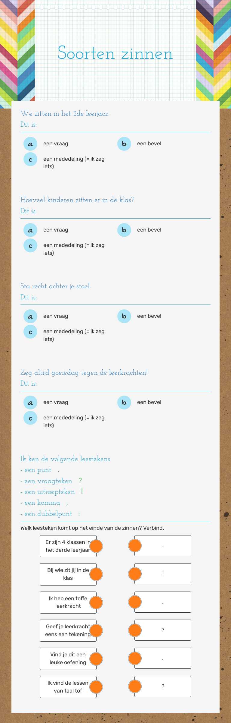 Soorten zinnen worksheet preview image