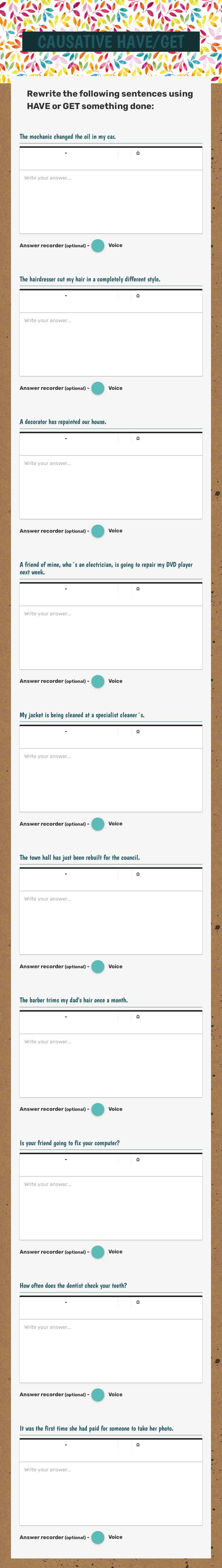 CAUSATIVE HAVE/GET worksheet preview image