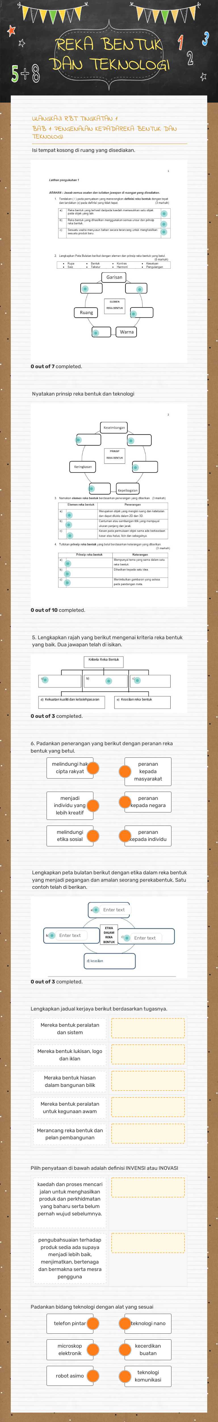 REKA BENTUK DAN TEKNOLOGI worksheet preview image