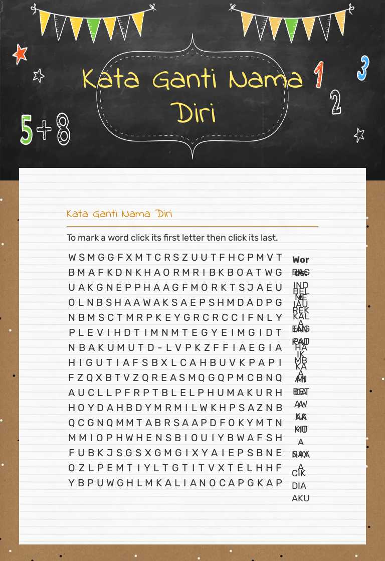 Kata Ganti Nama Diri worksheet preview image