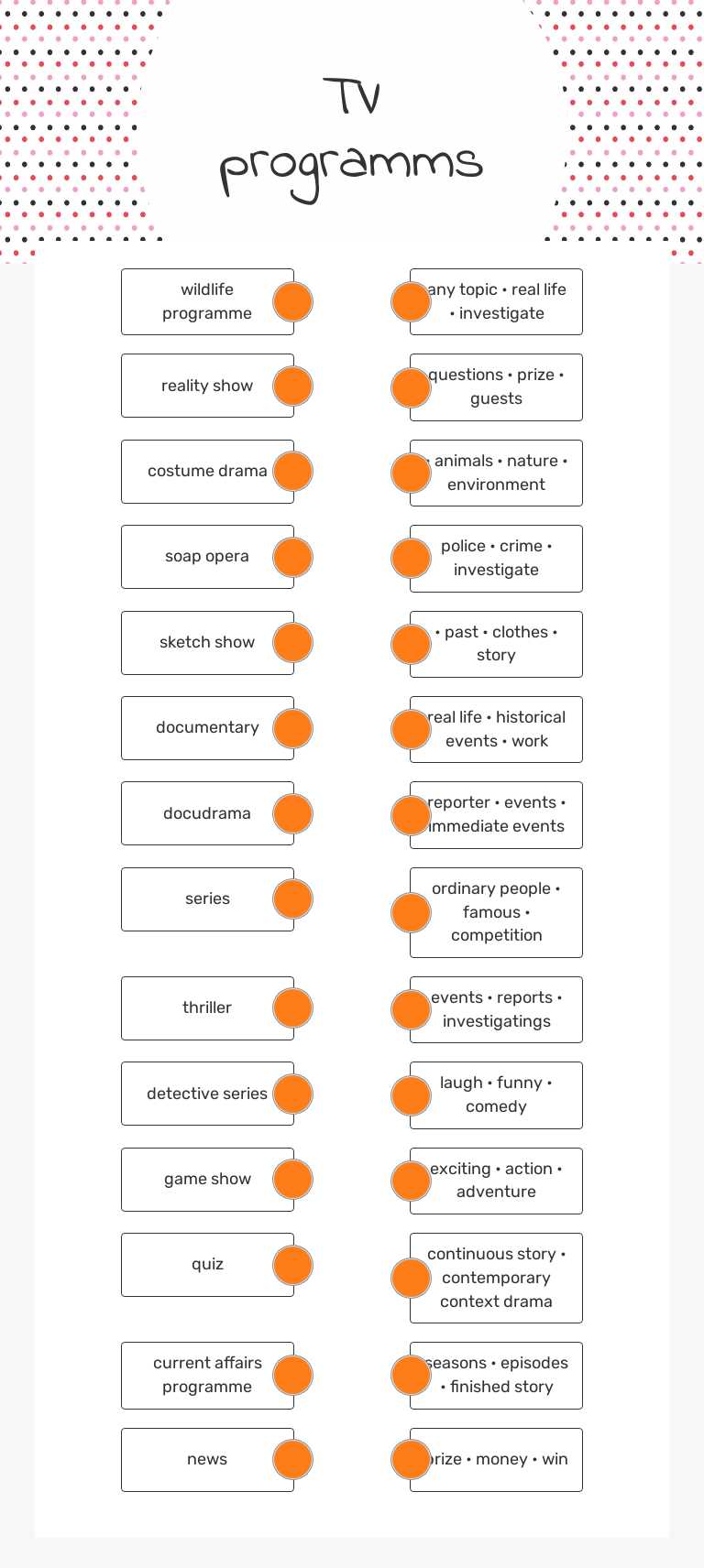 TV programms worksheet preview