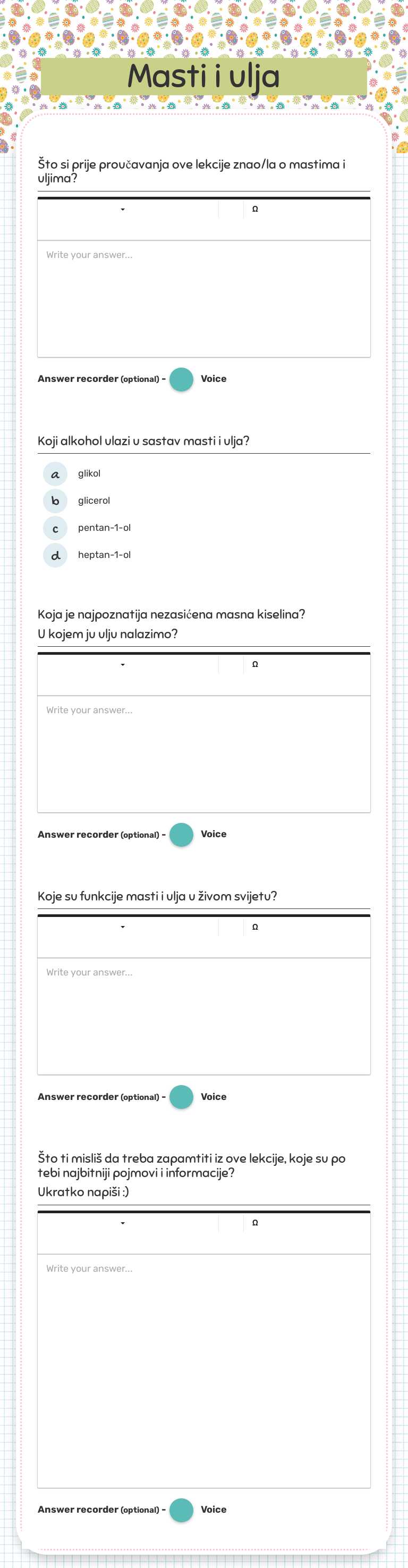 Masti  i ulja worksheet preview image