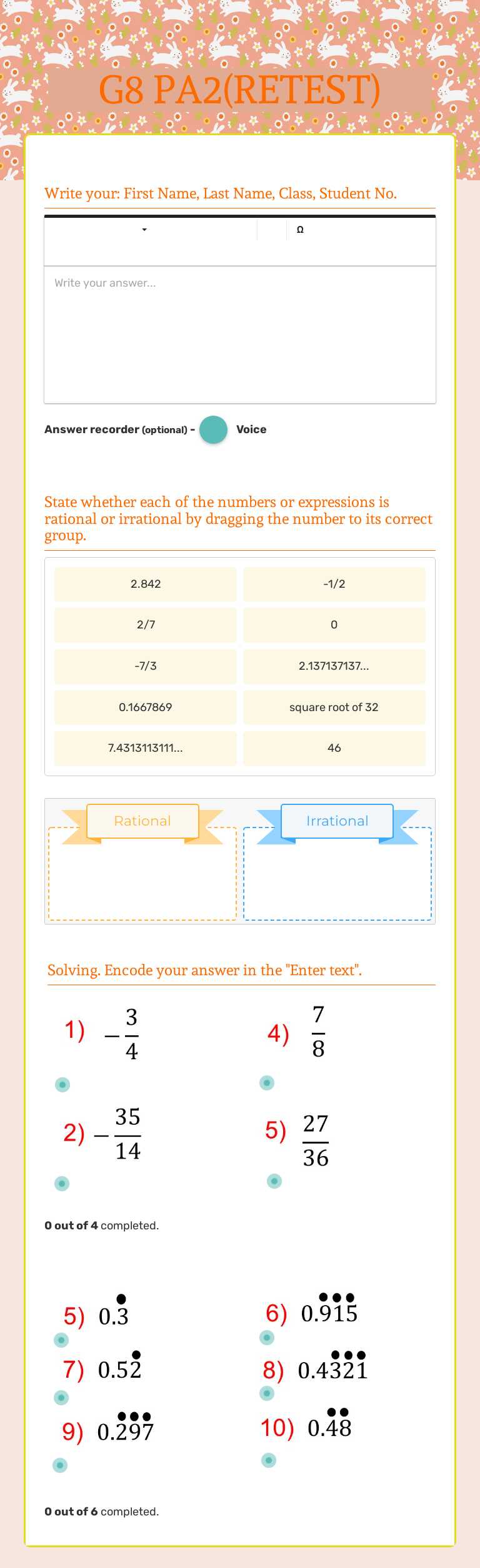 G8 PA2(RETEST) worksheet preview image