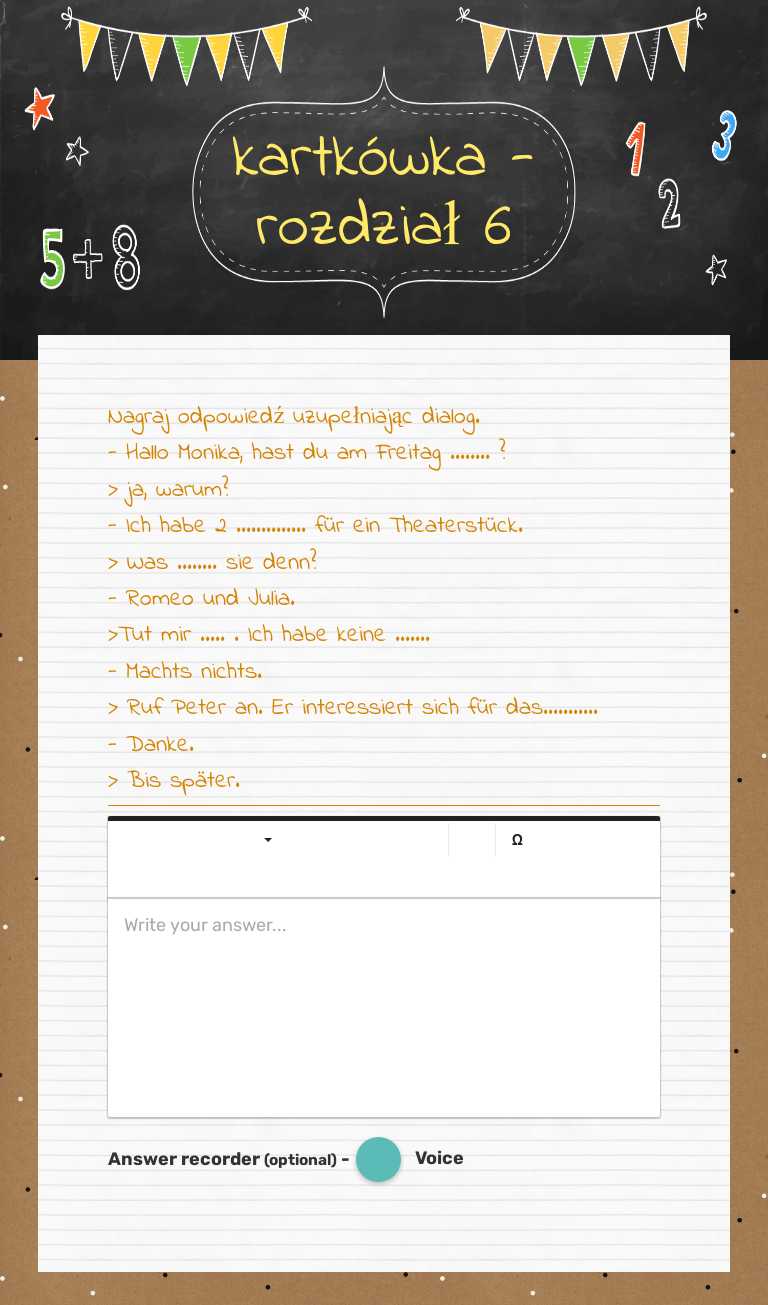 kartkówka - rozdział 6 worksheet preview image