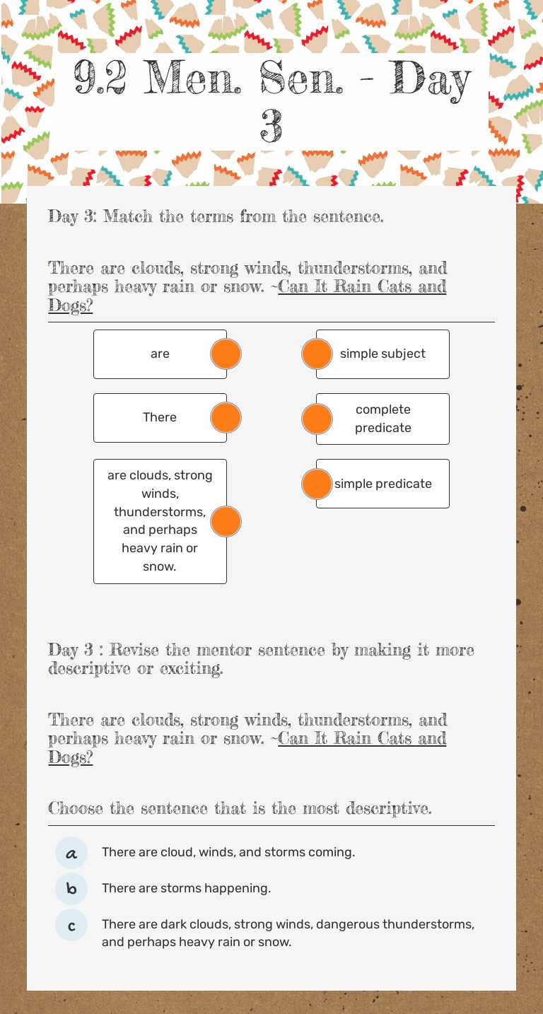 9.2 Men. Sen. - Day 3 Grade 3 worksheet preview