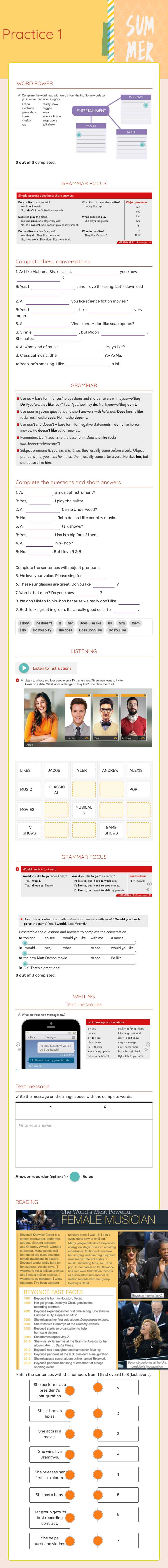 Practice 1 Other worksheet preview