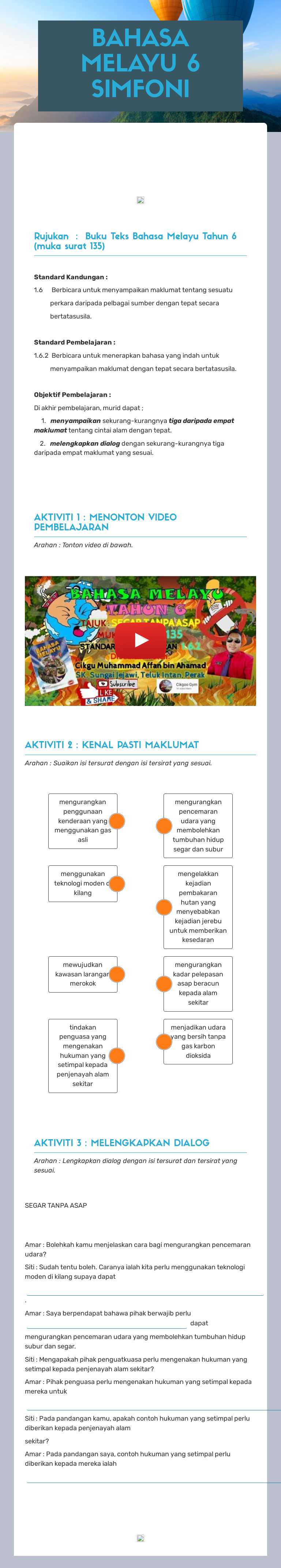 BAHASA MELAYU  6 SIMFONI Grade 6 worksheet preview