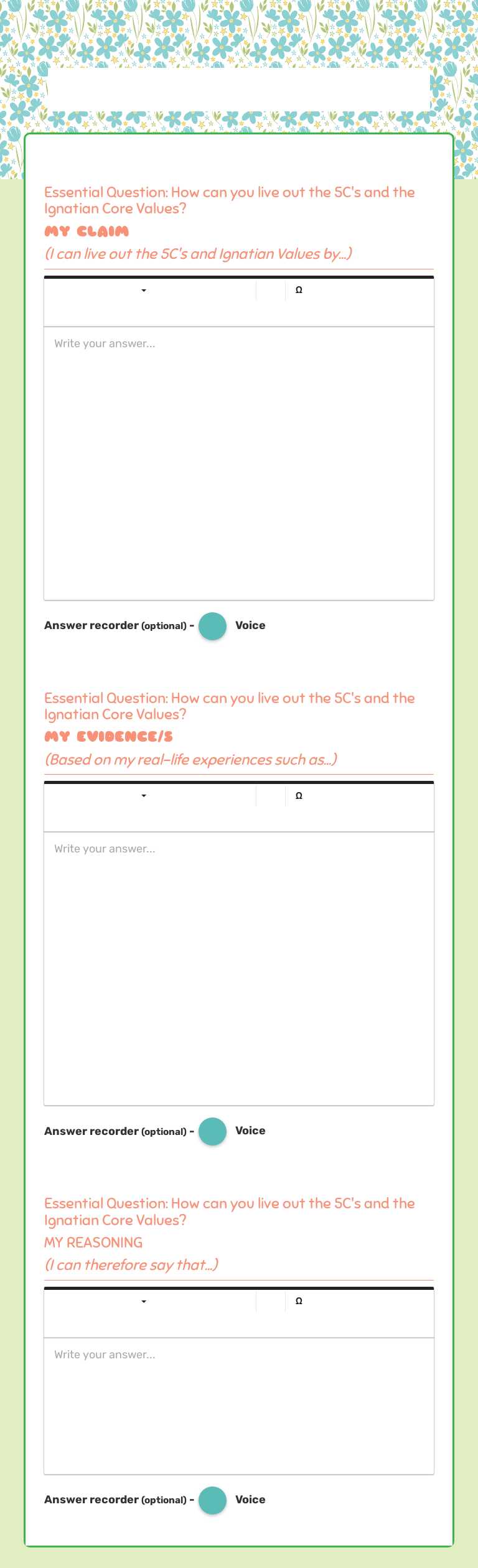 CLE7 1st Quarter Synthesis worksheet preview image