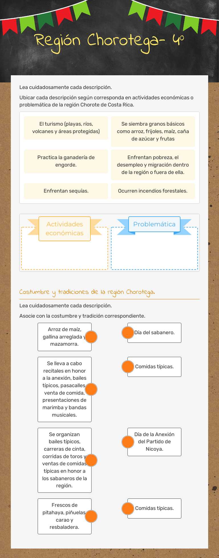 Región Chorotega- 4° worksheet preview image